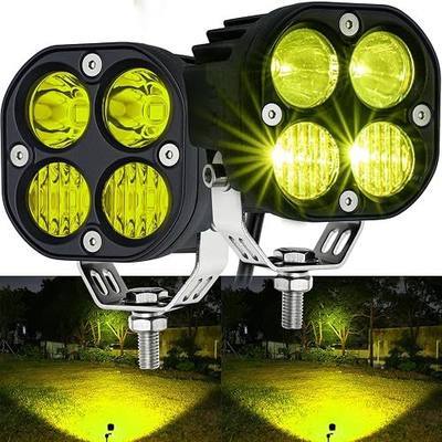 2-Pack 40W 3Inch Combo Beam Lime Yellow LED Pod Lights - Bright Off-Road Driving Fog Lights, Waterproof Auxiliary Ditch Lights for Truck, SUV, ATV, Boat, Motorcycle, Pickup, Tractor