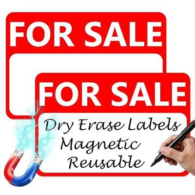 2 Pack Heavy Duty Magnetic Car FOR SALE Signs, Reusable FOR SALE Magnets With Dry Erase Sheet for Vehicles, Houses, Auto, Trunk, Yard, 11.81’’X 7.87’’ - 30 Mils Thickness