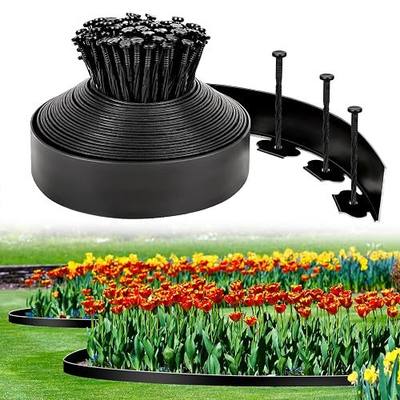 3 Inch x 50FT Garden Edging Border, Plastic Edging for Landscaping with 75pcs Spikes