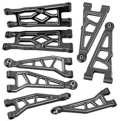 Aluminum Alloy Front & Rear Suspension Arms Set for Arrma 1/16 Mini Kraton 3S Upgrade Parts,Replace #ARA-2674#ARA-2675 (Black)
