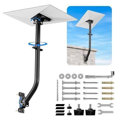 Starlink Wall Mount for Gen 3 /4/4X Standard- 360 Degree Adjustable Starlink Mounting Kit with Pipe Adapter, Weatherproof for V3 Standard Dish, Gen3 Starlink Mount Kit (Black)