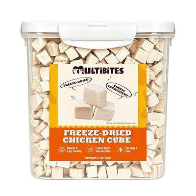 14.1oz Freeze Dried Chicken Cat & Dog Treats, Single Ingredient | Human-Grade High-Protein Freeze Dried Chicken Cubes Training Snacks for Dogs. Ideal Cat & Dog Food Toppers for Picky Eaters