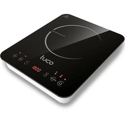 TUCO Portable Induction Cooktop Pro, Countertop Burner Hot Plate, 24-Hour Timer, 1800W, Shatter-Proof Ceramic Glass, LCD Touch, Child & Overheat Protection, ETL Certified, 20 Cooking Modes