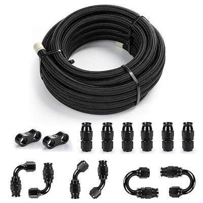 10AN PTFE Fuel Line Kit,E85 Nylon Braided Fuel Hose 6m 20FT AN10 PTFE Fuel Line Hose(0.52 Inch ID,0.69 Inch OD) | 6m AN10 PTFE Fuel Line Hose(0.52 Inch ID,0.69 Inch OD)