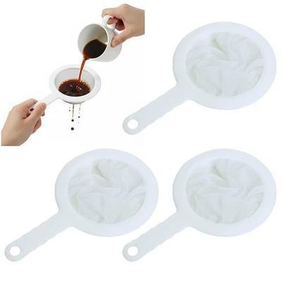 3 Pcs 9.2" X 5.7" Fine Nylon Mesh Strainer, 120 200 400 Mesh | Plastic Strainer with Handle, Reusable Kitchen Colander for Soy Milk, Juice, Honey, Milk, Yogurt, Coffee, Tea, Wine