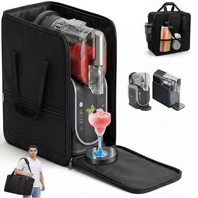 Slushie Machine Carrying Bag for Ninja Slushie Max FS605 FS301 FS300 Iceman RJ62, Large Capacity Pocket for Storage of Slushie Machine Accessories, Thick Padded Protector for Frozen Drink Maker