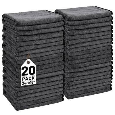 20 Pack Microfiber Towels for Cars, 24" x 16" Dual-Sided Car Drying Towel | 400 GSM Highly Absorbent, Lint-Free Microfiber Cleaning Cloths for Scratch-Free Drying, Detailing, Buffing, Polishing Cars