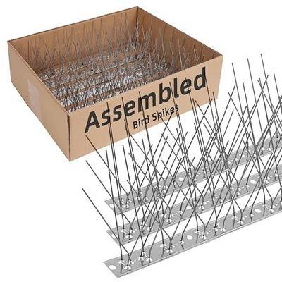 Moyofree Pre-Assembled Bird Spikes for Roofs and Windows, Cover 9.84Feet (3m), Pigeon Spikes Set for Deterring Crows, Seagulls and Small Birds, Stainless Steel Bird Deterrent Spikes for Outside