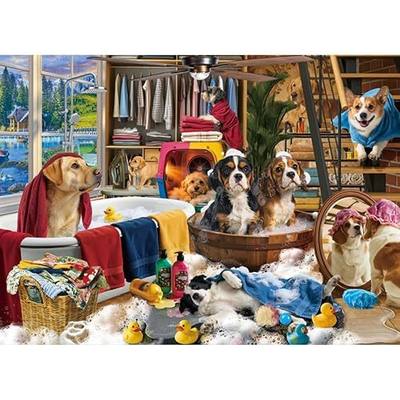 HUADADA-Puppy Bath Time-Jigsaw Puzzles for Adults 1000 Pieces, Interlock Perfectly No Dust, Impossible Difficult Hard Fun 1000 Piece Jigsaw Puzzles for Adults-1:1 Poster