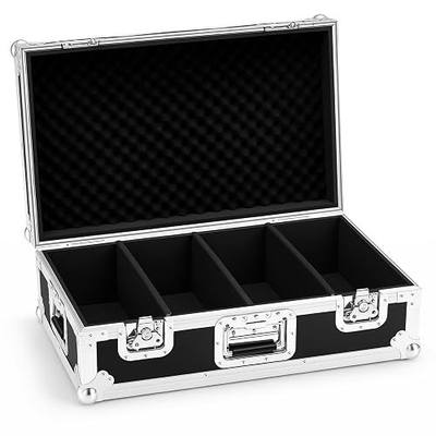 Sintuff 1 Pack 100 Jewel Cases or 300 Sleeves CD Transport Case, Durable Plywood with Foam Lining, Lockable, Stackable, Professional DJ & Touring Storage Box