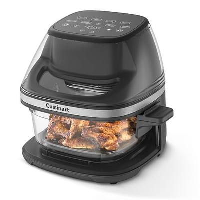 Cuisinart Air Fryer, Glass Basket & ClearView Window, 5 Functions, 4 Qt | AFC-4, basket style air fryer with crisper plate, 5 cooking functions & 2 custom presets, 4qt air fryer heats to 450°F