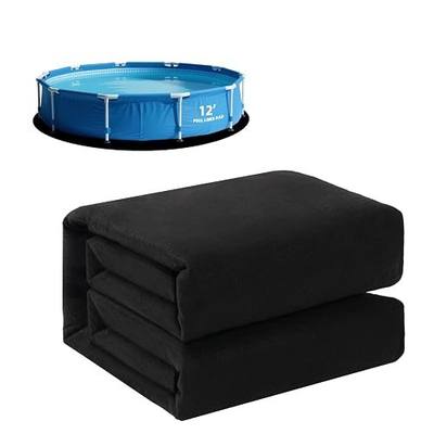 12ft Round Pool Liner Pad for Above Ground Pool, Upgrade Thicken 300g/㎡ Swimming Pool Mat, Under Pool Padding, Underfoot Cushion, Puncture Protection, Extend Life, One-Piece Seamless Underlayment