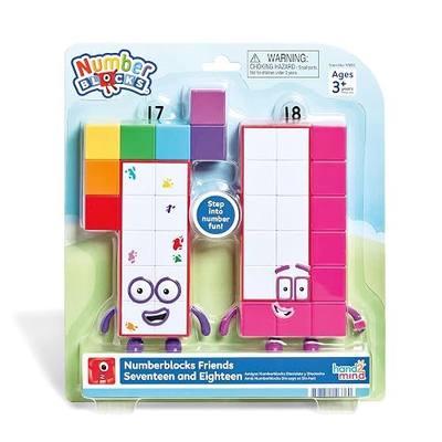 hand2mind Numberblocks Friends Seventeen and Eighteen Figure Pack, Number and Counting Toys for Toddlers, Play Figure Playsets, Small Figurines for Kids, Kindergarten Math and Pretend Play Toys