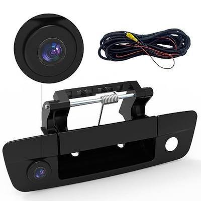 AHD 720P Tailgate Handle Backup Camera Fit for 2009-2017 Dodge Ram 1500 2500 3500 Rear View Reverse Backup Camera IP69 Waterproof 170° Wide Angle RCA Connector Key Hole Park Assist Guideline