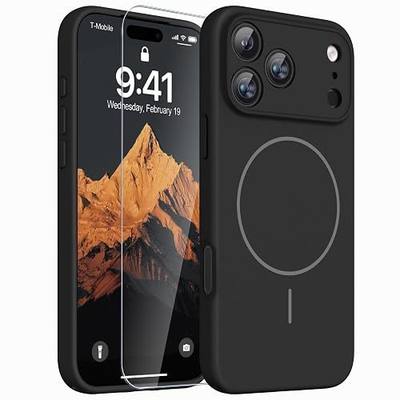 Magnetic for iPhone 17 Pro Max Case,Shockproof Matte Cover,Black Matte | with Screen Protector,Compatible with MagSafe,Military Grade Drop Protection,Full Camera Protection,Non-Slip Design Case