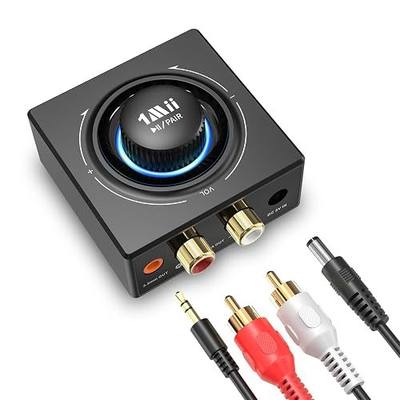 1Mii B06T3 Bluetooth 6.0 Receiver for Home Stereo, Knob Volume Control, RCA & 3.5mm AUX Jack, Wireless Audio Adapter for Old Speakers, Wired Speakers, Home Audio Music Streaming Stereo System