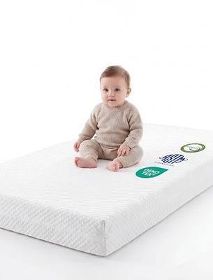 Babelio Dual-Sided Crib Mattress Memory Foam Waterproof Baby Mattress, Removable Cover, Fits Standard Crib and Toddler Bed
