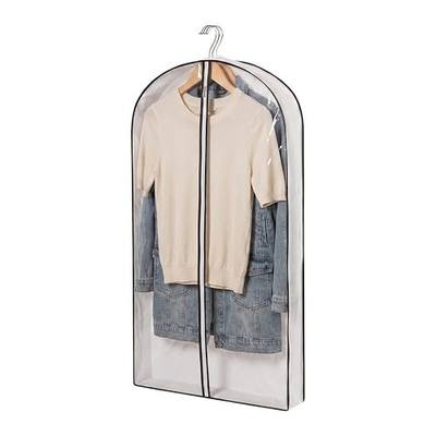39" Clear Garment Bags for Hanging Clothes,4" Gusseted Suit Bags for Closet Storage Non-woven Back,Hanging Clothes Storage Suit Cover Bags with Zipper for Coats,Jackets,Shirts