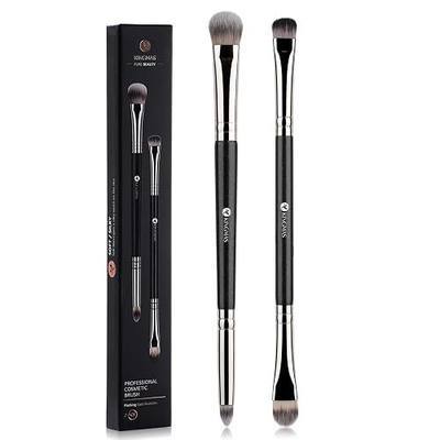 KINGMAS Eyeshadow Brush, Eye Blending Diffusing Makeup Brushes | for Liquid, Cream & Powder Eyeshadow Application, Dual-Ended, Synthetic Bristles, Vegan & Cruelty-Free