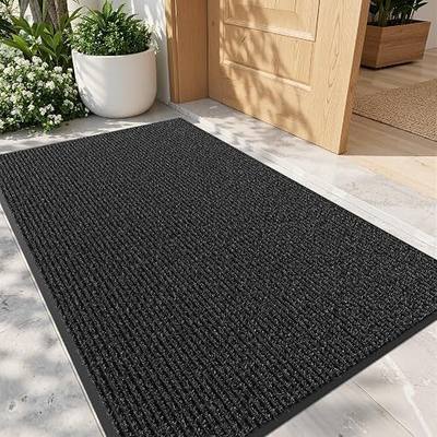 Bathway Front Door Mat 3' x 5' Indoor Outdoor Doormat Heavy Duty Commercial Rugs for Entryway, Waterproof & Mud-Scraping Floor Mat Low Profile, Black Non-Slip Entry Mat for Office Industrial Garage