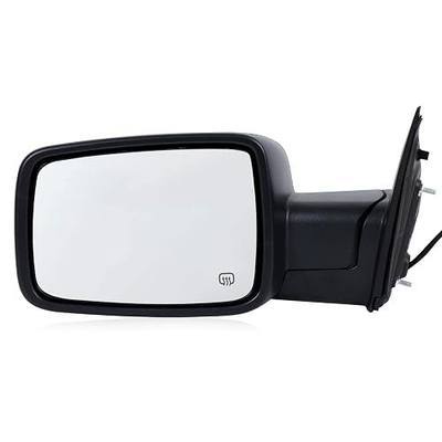 Left Side Mirror Compatible with Ram 1500 2014-2018,1500 Classic 2019-2022 | Driver side, Black, Heated, Temp Sensor, Manual Folding, Power Glass Replaces 68462819AA (6pins)