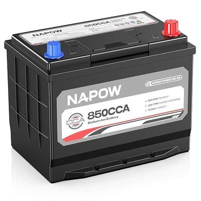 12V 50Ah Sodium Ion Car Battery, 850CCA IP65 Waterproof Automotive Group Size 24F Battery for Car RV Marine