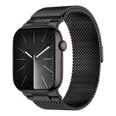 KYISGOS Milanese Loop Band Compatible with Apple Watch Band 49mm 46mm 45mm 44mm 42mm Men Women, Magnetic Clasp Metal Strap for iWatch Ultra 3 2 1 Series 11/10/9/8/7/6/5/4/3/2/1 SE3 SE2 SE, Black