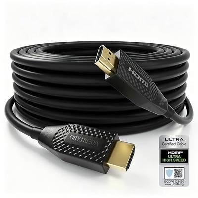 10k 8K Fiber Optic in-wall CL3 Rated HDMI Cable Long 30FT 48Gbps Certified High speed HDMI 2.1 Cord 8K@60Hz 4K@120Hz 10K@30Hz,HDCP 2.2/2.3 eARC HDR10 Dolby Compatible with PC TV Monitor Laptop PS4/PS5