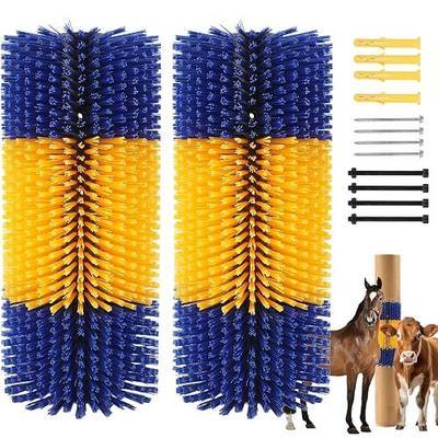 2PCS Livestock Scratching Brush, Horse Brush, Cow Goat Scratching Post with 8 Screws, Grooming Massage for Cattle Sheep Horses Pigs