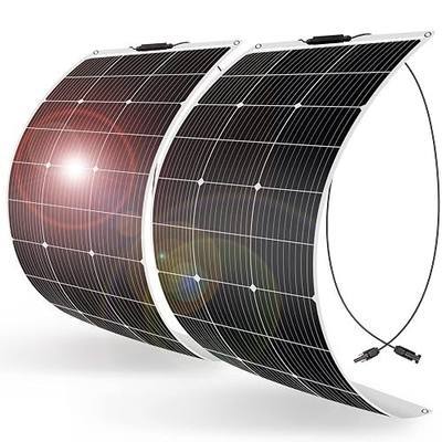 DOKIO 200W (2×100W) Flexible Solar Panels 18V Monocrystalline for 12V Battery Charging, Semi-Flexible ETFE with MC4, Series/Parallel for RV Boat Camper Van Trailer Off-Grid Use