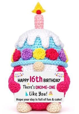 XgiftCreat Sweet 16 Gifts for Girls - 16 Year Old Girl Boy Birthday Gift | Crochet Gnome for Teens Daughter Granddaughter, Sweet Sixteen New Driver Present Happy 16th Birthday Bday Party Decorations