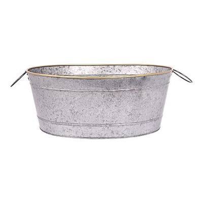 GoCraft Galvanized Metal Beverage Tub with Handles, Large Ice Bucket for Beer, Wine, Parties, Indoor & Outdoor Use, 4 Gallons
