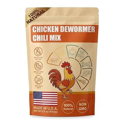 1.4 lb Natural Chicken Dewormer Chili Mix Powder US Brand Herbal Formula Poultry Dewormer Supplies Gift Chicken Treat and Mixes for Backyard Laying Hens Egg-Safe