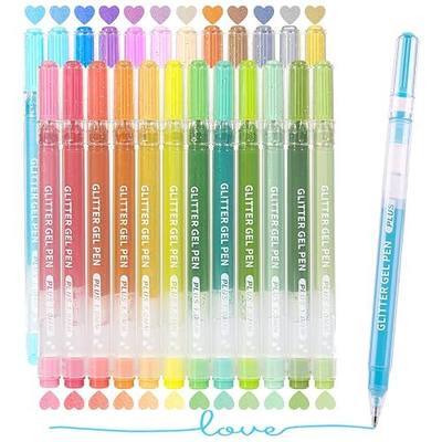 JIZHIYUAN Jumbo Glitter Gel Pens, 24 Colors Sparkly Pen for Adult Coloring | Metallic Shimmer, Super Shining, Capped Glitter Pens, Non-Toxic, Smooth & Quick-Dry for Crafts Coloring Journaling Doodling
