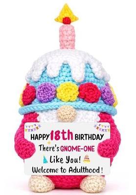 XgiftCreat 18th Birthday Gifts Girls - 18 Year Old Girl Boy Birthday Gift | Crochet Handmade Birthday Gnome for Teen Daughter Granddaughter, Happy Birthday Gifts Idea Bday