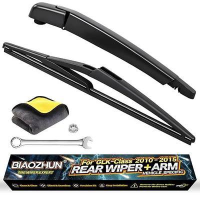 Rear Wiper Arm Blade Assembly, Replacement for Mercedes-Benz GLK-Class 2010–2015 (GLK250, GLK350) | Back Windshield Wiper Blade Arm Set, With Rear Window Wiper Arm Nut Cap Cover Accessories