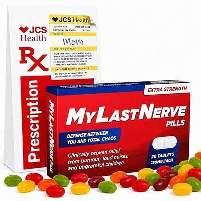 MyLastNerve Prank Pill Box with Jelly Beans - Funny Gifts for Mom, Mom Birthday Gifts, Teachers Appreciation Gift, Gag Gift Candy Box for Women, Wife, Grandma