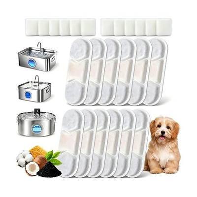 12 Pack Dog Water Fountain Filters Replacement Compatible with Zuqqony DYSJ01 12L MAILOFY WF120 WF160 FIYOVA Stainless Steel Automatic Pet Dispenser, 5-Layer Water Softener Carbon Filter, 6-Month Set