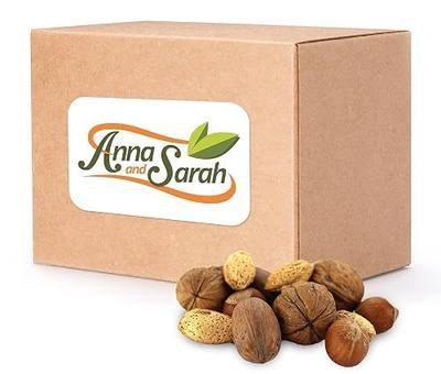Anna and Sarah Premium Kosher Mixed Nuts in Shell Box, NO BRAZIL NUT 10 Lbs | 160 Oz Bulk, Jumbo Walnuts, Extra Large Pecans, Almonds, Large Oregon Hazelnuts, Fresh
