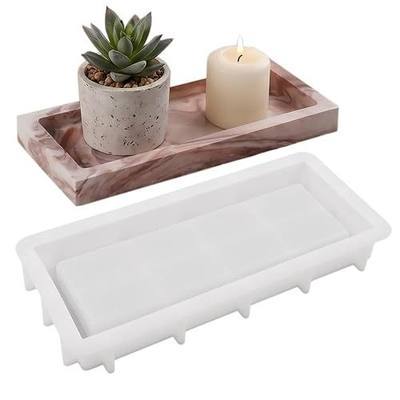 1Pc Rectangular Silicone Resin Tray Mold with Edges, Reusable for Epoxy Casting, Display/Ornament Racks, Candle Holders, Soap Dishes & Home Decor