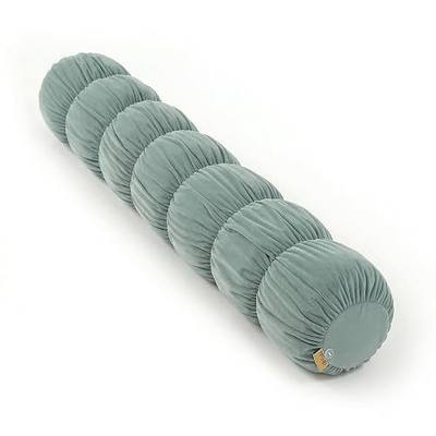 Pat. Pend. Decorative Bolster Pillow for Bed, Long Cylinder Pillow with Soft Velvet Washable Cover, Body Pillow for Adults and Leg Support,(Green, 47"x 7.87")