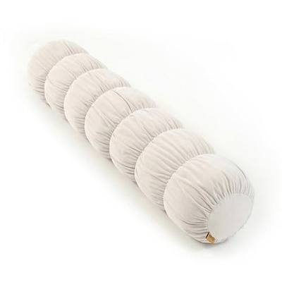 Pat. Pend. Long Bolster Pillow for Bed, Small Body Pillow for Adults, Soft Velvet Washable Cover, Cylinder Pillow for Side Sleepers and Leg Support(Misty White, 39"x 7.87")
