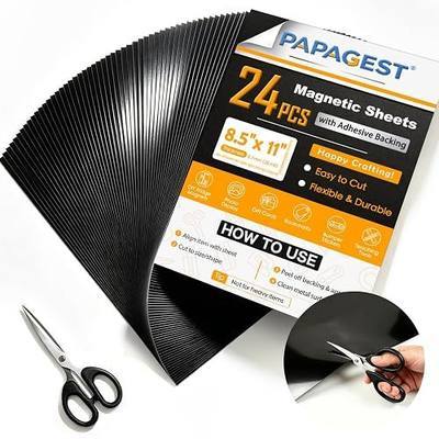 24 Pack Magnetic Sheets with Adhesive Backing 8.5x11 Inch Cuttable Magnet | Flexible Adhesive Magnetic Sheets for Dies Storage, Diy Crafts, Fridge Magnets 0.7mm Thin Magnet Sheet Easy to Peel and Stick