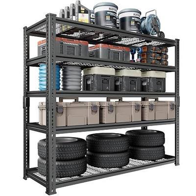 Heavy Duty Garage Shelving, 60" W x 24" D x 78" H, 5-Tier Adjustable Metal Storage Rack, 660 lbs Per Shelf, 3300 lbs Total Capacity, Black, 1-Pack