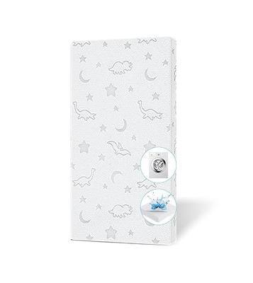 2" x 27.5" x 52" Crib Mattress Topper, High Density Foam Toddler Mattress Topper with Waterproof Cover Fits Standard Size Cribs