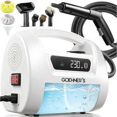 2026 Upgraded Handheld Steam Cleaner, 230°F/3.5 Bar High-Pressure Portable Hand Held Steamer for Home & Car, 30s Heat-Up, Chemical-Free Deep Cleaning for Kitchen, Bathroom, Grout (White)