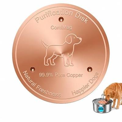 Copper Disc for Dog Water Bowl, 99.99% Pure Copper, Helps Keep Pet Water Cleaner, Fits Dog Water Bowl Dispensers, Dog Water Fountains and Bird Baths