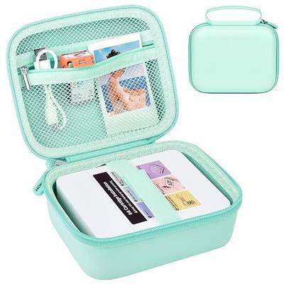 ANKHOH Photo Printer Carrying Case for Nelko PP01/PP03, Hard EVA | Custom-fit storage for printer, sticky paper and cable; mesh pocket and handle keep supplies organized. Case Only.