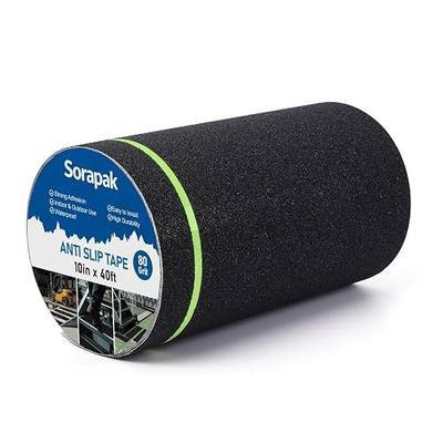 Anti Slip Tape with Glow in Dark Strips 10 in x 40 FT,Non-Skid Tape Night Visibility Non-Slip Roll, Anti-Slip Strips for Stairs Ramps Floors Decks & Slippery Surfaces