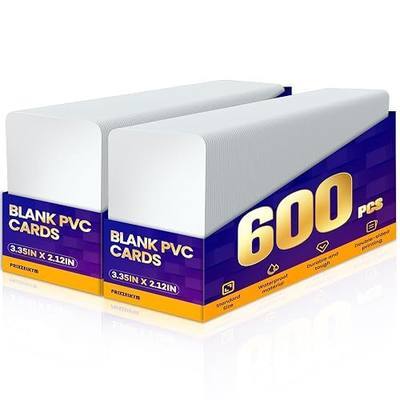 600 Pack Blank PVC Cards, White Quality Plastic ID Cards, CR80 30 Mil White Plastic Cards for Photo ID Badge Printers